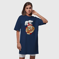 Футболка женская-платье Bloody pizza, цвет: тёмно-синий — фото 2