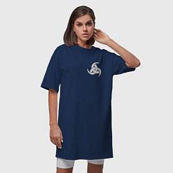 Футболка женская-платье Символ рог одина, цвет: тёмно-синий — фото 2