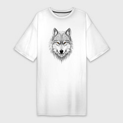 Женская футболка-платье Волк с оберегом