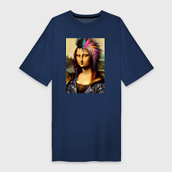 Футболка женская-платье Mona Lisa - punks not dead, цвет: тёмно-синий
