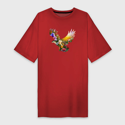 Женская футболка-платье Орел силуэт / Красный – фото 1