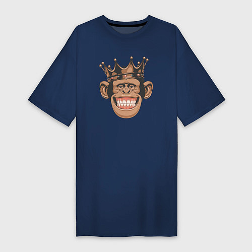 Женская футболка-платье Monkey king / Тёмно-синий – фото 1
