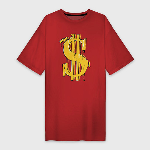 Женская футболка-платье Знак денег / Красный – фото 1