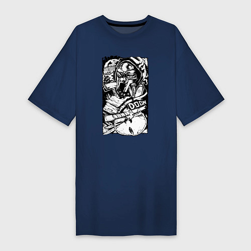 Женская футболка-платье Wu tang - Mf doom / Тёмно-синий – фото 1