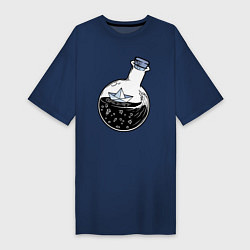Женская футболка-платье Кораблик в колбе