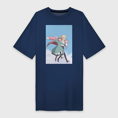Женская футболка-платье Софи Хаттер Хаул / Тёмно-синий – фото 1