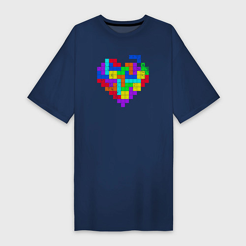 Женская футболка-платье Color tetris / Тёмно-синий – фото 1