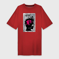 Футболка женская-платье Fihgt club poster, цвет: красный