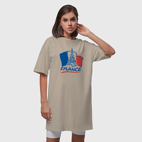 Женская футболка-платье France / Миндальный – фото 3