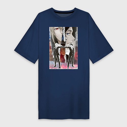 Женская футболка-платье Патриотизм Мориарти / Тёмно-синий – фото 1
