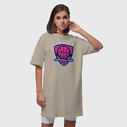 Футболка женская-платье Баскетбольная командная лига, цвет: миндальный — фото 2