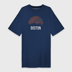 Футболка женская-платье Boston Massachusetts, цвет: тёмно-синий