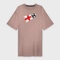 Футболка женская-платье Футбол Англии, цвет: пыльно-розовый