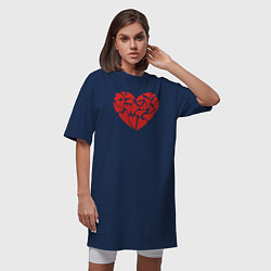 Футболка женская-платье Hearts of love, цвет: тёмно-синий — фото 2