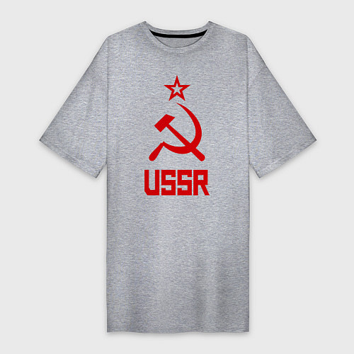 Женская футболка-платье СССР - великая держава / Меланж – фото 1