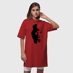 Футболка женская-платье Саксофонист или девушка, цвет: красный — фото 2