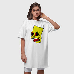 Футболка женская-платье Bart Skull, цвет: белый — фото 2