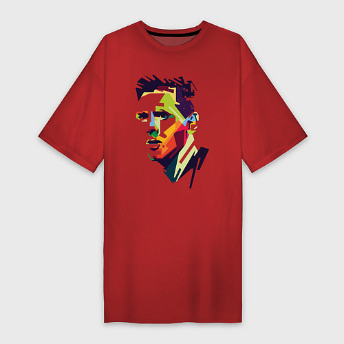 Женская футболка-платье Lionel Messi: fun-art / Красный – фото 1