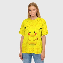 Футболка оверсайз женская Pikachu, цвет: 3D-принт — фото 2