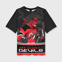 Женская футболка оверсайз New Jersey Devils