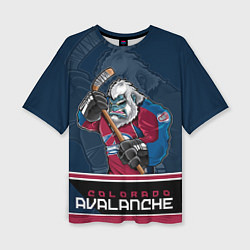 Женская футболка оверсайз Colorado Avalanche