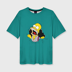 Женская футболка оверсайз Alien-Homer