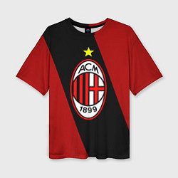 Футболка оверсайз женская Milan FC: Red Collection, цвет: 3D-принт