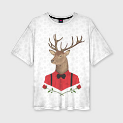 Футболка оверсайз женская Christmas Deer, цвет: 3D-принт