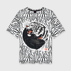 Женская футболка оверсайз Yin Yang Tigers