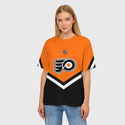 Футболка оверсайз женская NHL: Philadelphia Flyers, цвет: 3D-принт — фото 2