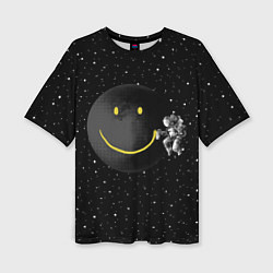 Женская футболка оверсайз Лунная улыбка