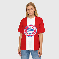 Футболка оверсайз женская Bayern FC: Red line, цвет: 3D-принт — фото 2