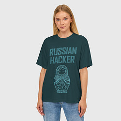 Футболка оверсайз женская Русский хакер, цвет: 3D-принт — фото 2