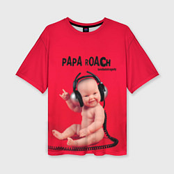 Женская футболка оверсайз Paparoach: Music Kid