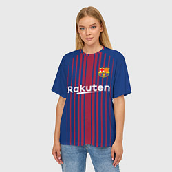Футболка оверсайз женская FCB Barcelona: Rakuten, цвет: 3D-принт — фото 2