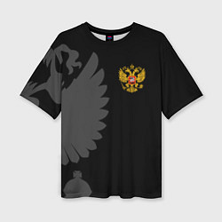 Женская футболка оверсайз Russia - Black collection