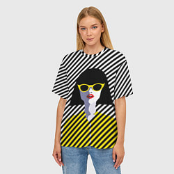 Футболка оверсайз женская Pop art girl, цвет: 3D-принт — фото 2