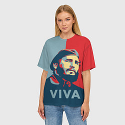 Футболка оверсайз женская Фидель Кастро, цвет: 3D-принт — фото 2