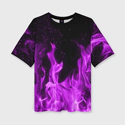 Женская футболка оверсайз Фиолетовый огонь