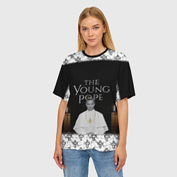 Футболка оверсайз женская Молодой Папа Римский, цвет: 3D-принт — фото 2