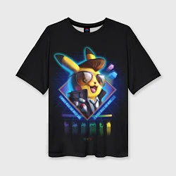 Женская футболка оверсайз Retro Pikachu