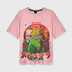 Женская футболка оверсайз Godzilla Reptar