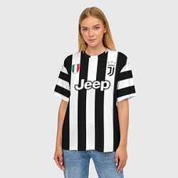 Футболка оверсайз женская Juventus FC: Higuain Home 17/18, цвет: 3D-принт — фото 2