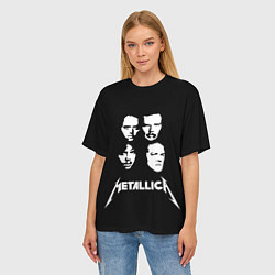 Футболка оверсайз женская Metallica - rock band, цвет: 3D-принт — фото 2