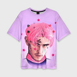 Женская футболка оверсайз Lil Peep: Pink Edition
