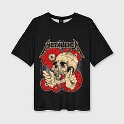 Женская футболка оверсайз Metallica Skull