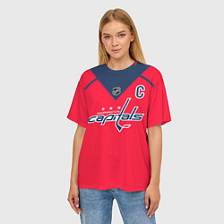 Футболка оверсайз женская Washington Capitals: Ovechkin Red, цвет: 3D-принт — фото 2