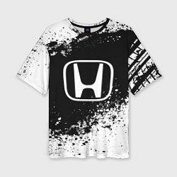 Женская футболка оверсайз Honda: Black Spray