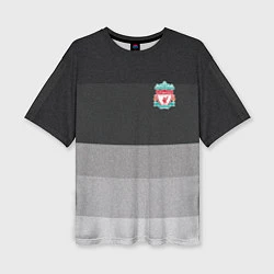 Женская футболка оверсайз ФК Ливерпуль: Серый стиль