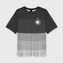 Женская футболка оверсайз ФК Интер: Серый стиль